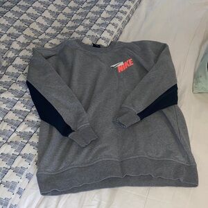 Nike Gray and Black Crewneck Sweater